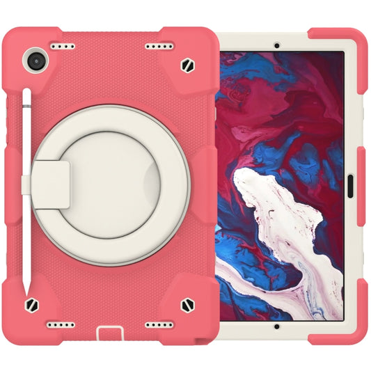 For Samsung Galaxy Tab A8 10.5 2021 Silicone + PC Full Body Protection Tablet Case With Holder & Strap(Red) by bashfashion