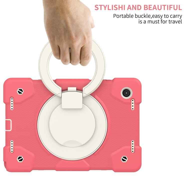 For Samsung Galaxy Tab A8 10.5 2021 Silicone + PC Full Body Protection Tablet Case With Holder & Strap(Red) by bashfashion