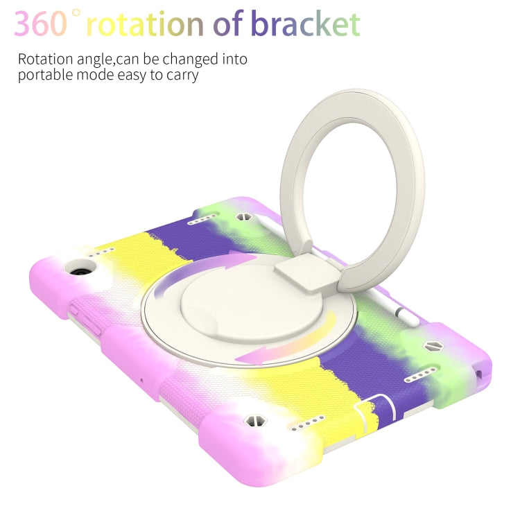 For Samsung Galaxy Tab A8 10.5 2021 Silicone + PC Full Body Protection Tablet Case With Holder & Strap(Colorful Purple) by bashfashion