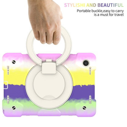 For Samsung Galaxy Tab A8 10.5 2021 Silicone + PC Full Body Protection Tablet Case With Holder & Strap(Colorful Purple) by bashfashion