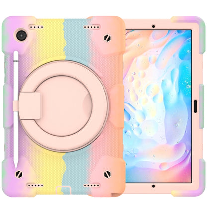 For Samsung Galaxy Tab A8 10.5 2021 Silicone + PC Full Body Protection Tablet Case With Holder & Strap(Colorful Rose Gold) by bashfashion