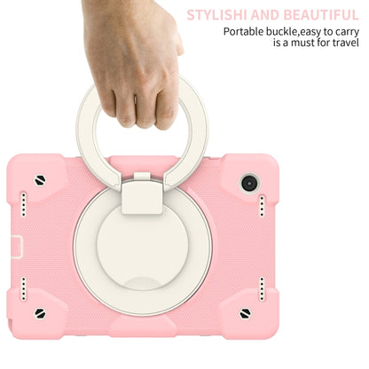 For Samsung Galaxy Tab A8 10.5 2021 Silicone + PC Full Body Protection Tablet Case With Holder & Strap(Pink) by bashfashion