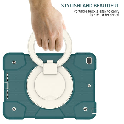 For iPad 10.2 2019/10.2 2020/10.2 2021 Silicone + PC Full Body Protection Tablet Case With Holder & Strap(Dark Green) by bashfashion