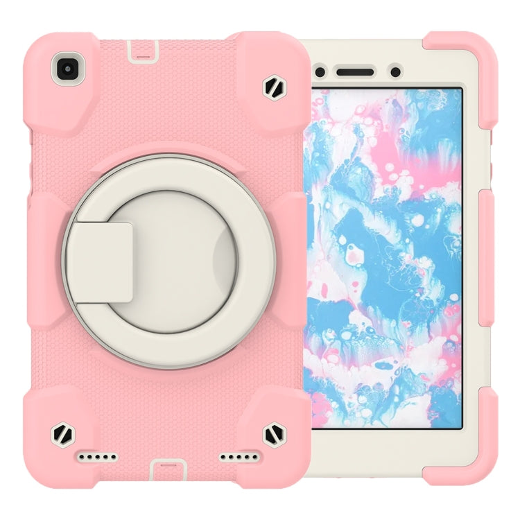 For Samsung Galaxy Tab A 8.0 2019 Silicone + PC Full Body Protection Tablet Case With Holder & Strap(Pink) by bashfashion