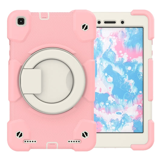 For Samsung Galaxy Tab A 8.0 2019 Silicone + PC Full Body Protection Tablet Case With Holder & Strap(Pink) by bashfashion