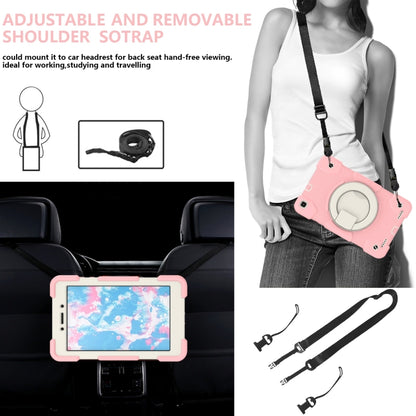 For Samsung Galaxy Tab A 8.0 2019 Silicone + PC Full Body Protection Tablet Case With Holder & Strap(Pink) by bashfashion