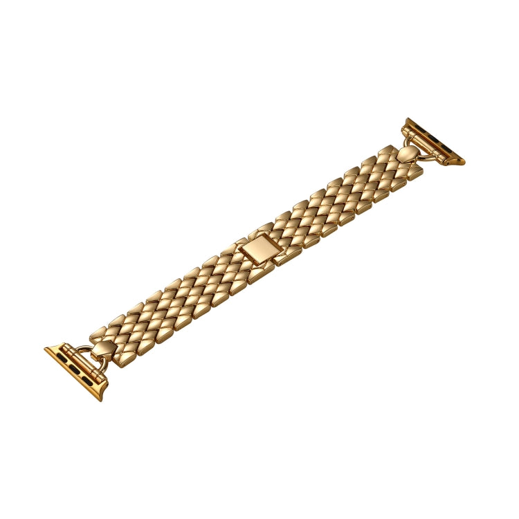 D-shaped Rhombus Metal Watch Band For Apple Watch Ultra 49mm&Watch Ultra 2 49mm / Series 9&8&7 45mm / SE 3&SE 2&6&SE&5&4 44mm / 3&2&1 42mm(Gold) by bashfashion