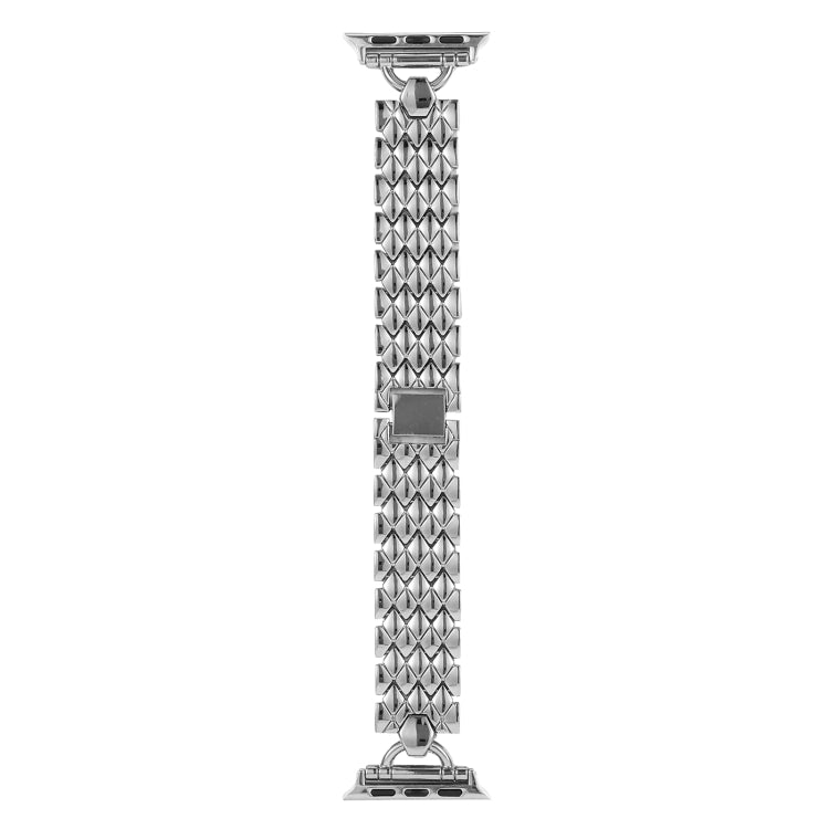 D-shaped Rhombus Metal Watch Band For Apple Watch Ultra 49mm&Watch Ultra 2 49mm / Series 9&8&7 45mm / SE 3&SE 2&6&SE&5&4 44mm / 3&2&1 42mm(Silver) by bashfashion