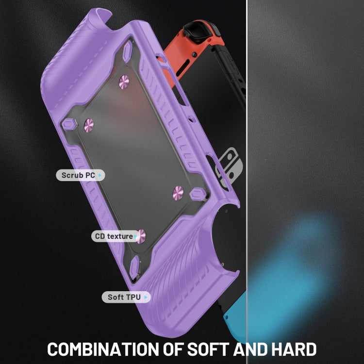 Game Handle Gamepad TPU+PC Protective Case for Switch OLED(Lilac) by bashfashion