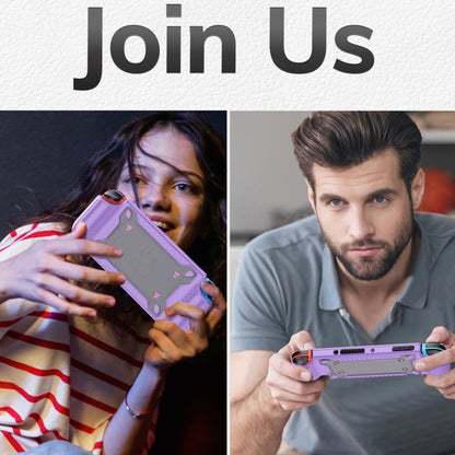 Game Handle Gamepad TPU+PC Protective Case for Switch OLED(Lilac) by bashfashion