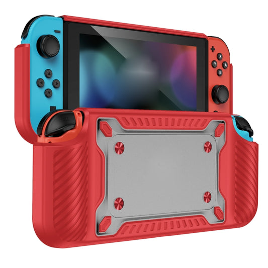 Game Handle Gamepad TPU+PC Protective Case for Switch OLED(Red) by bashfashion