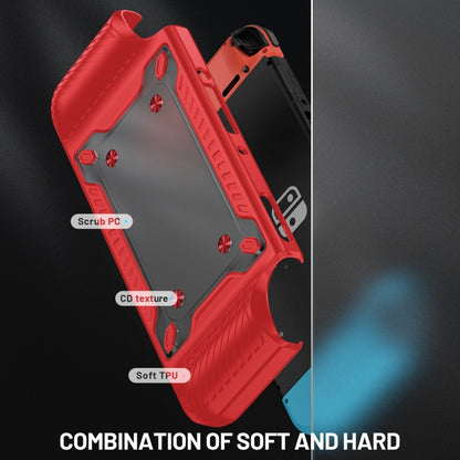 Game Handle Gamepad TPU+PC Protective Case for Switch OLED(Red) by bashfashion