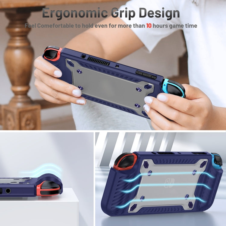 Game Handle Gamepad TPU+PC Protective Case for Switch OLED(Blue) by bashfashion