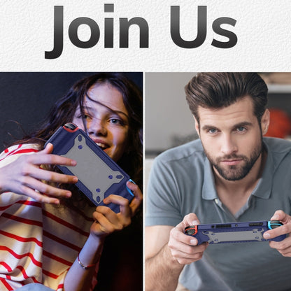 Game Handle Gamepad TPU+PC Protective Case for Switch OLED(Blue) by bashfashion