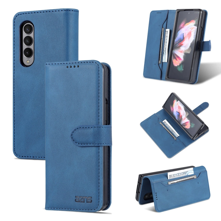 For Samsung Galaxy Z Fold4 AZNS Dream II Skin Feel PU+TPU Horizontal Flip PU Phone Case(Blue) by AZNS