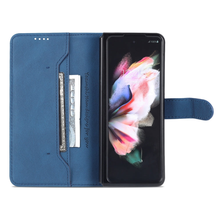 For Samsung Galaxy Z Fold4 AZNS Dream II Skin Feel PU+TPU Horizontal Flip PU Phone Case(Blue) by AZNS