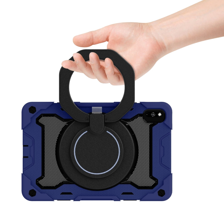 For Huawei MatePad 10.4 Armor Contrast Color Silicone + PC Tablet Case(Navy Blue) by bashfashion