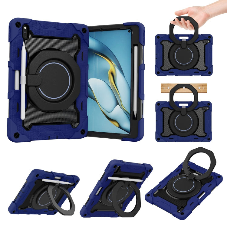 For Huawei Matepad Pro 10.8 Armor Contrast Color Silicone + PC Tablet Case(Navy Blue) by bashfashion
