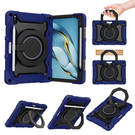 For Huawei Matepad Pro 10.8 Armor Contrast Color Silicone + PC Tablet Case(Navy Blue) by bashfashion