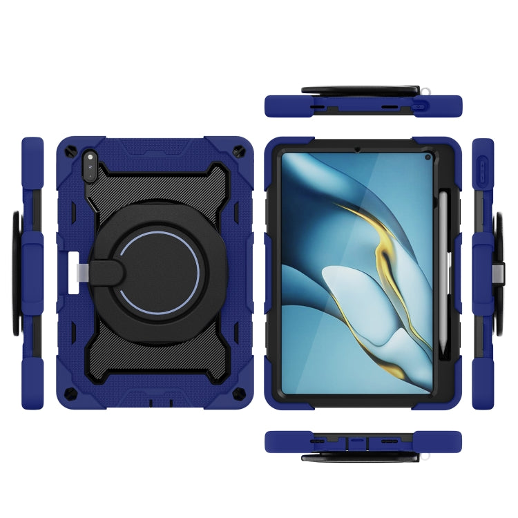 For Huawei Matepad Pro 10.8 Armor Contrast Color Silicone + PC Tablet Case(Navy Blue) by bashfashion