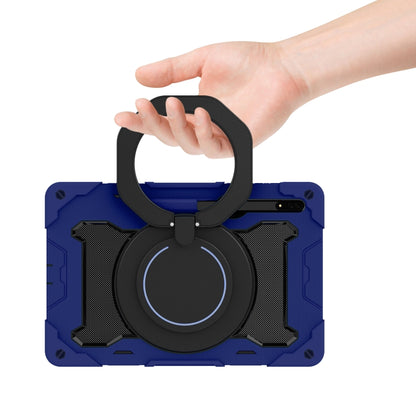 For Samsung Galaxy Tab S8 Ultra Armor Contrast Color Silicone + PC Tablet Case(Navy Blue) by bashfashion