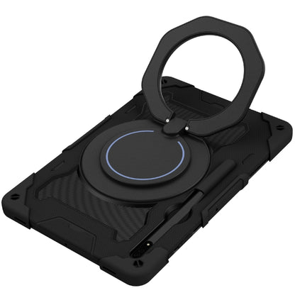 For Samsung Galaxy Tab S8 Ultra Armor Contrast Color Silicone + PC Tablet Case(Black) by bashfashion