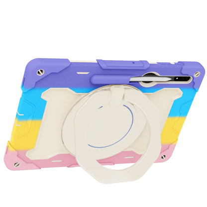 For Samsung Galaxy Tab S8 Ultra Armor Contrast Color Silicone + PC Tablet Case(Colorful Pink) by bashfashion