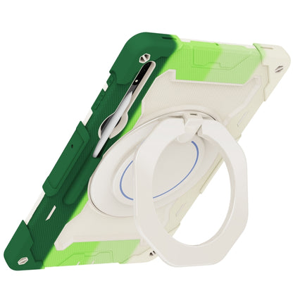 For Samsung Galaxy Tab S8 Ultra Armor Contrast Color Silicone + PC Tablet Case(Colorful Green) by bashfashion
