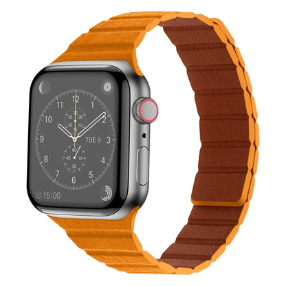 Strong Magnetic Leather Watch Band For Apple Watch Ultra 49mm&Watch Ultra 2 49mm / Series 9&8&7 45mm / SE 3&SE 2&6&SE&5&4 44mm / 3&2&1 42mm(Golden Brown) by bashfashion