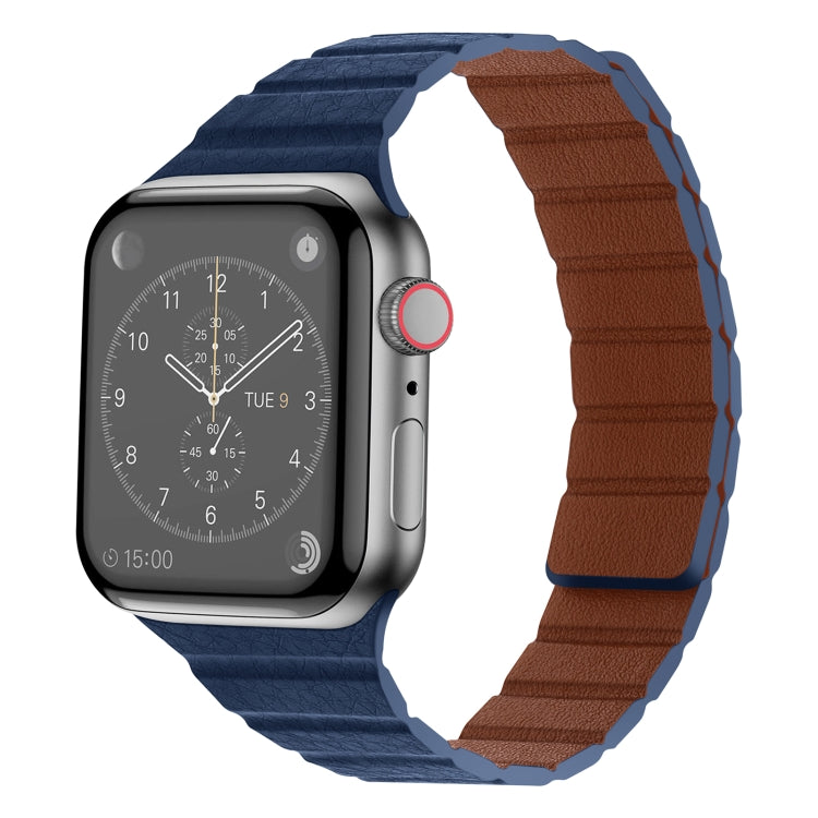 Strong Magnetic Leather Watch Band For Apple Watch Ultra 49mm&Watch Ultra 2 49mm / Series 9&8&7 45mm / SE 3&SE 2&6&SE&5&4 44mm / 3&2&1 42mm(Midnight) by bashfashion