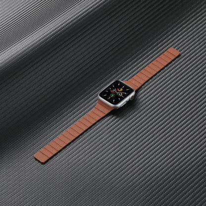 Strong Magnetic Leather Watch Band For Apple Watch Ultra 49mm&Watch Ultra 2 49mm / Series 9&8&7 45mm / SE 3&SE 2&6&SE&5&4 44mm / 3&2&1 42mm(Grey) by bashfashion