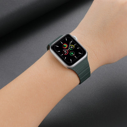 Strong Magnetic Leather Watch Band For Apple Watch Ultra 49mm&Watch Ultra 2 49mm / Series 9&8&7 45mm / SE 3&SE 2&6&SE&5&4 44mm / 3&2&1 42mm(Starlight) by bashfashion