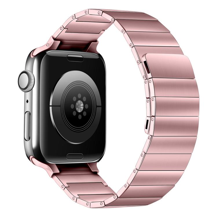 Magnetic Steel Watch Band For Apple Watch Series 9&8&7 41mm / SE 3&SE 2&6&SE&5&4 40mm / 3&2&1 38mm(Rose Pink) by bashfashion