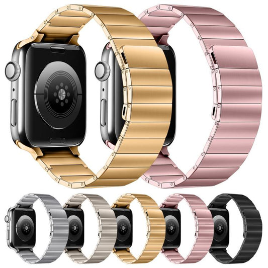 Magnetic Steel Watch Band For Apple Watch Series 9&8&7 41mm / SE 3&SE 2&6&SE&5&4 40mm / 3&2&1 38mm (Starlight) by bashfashion