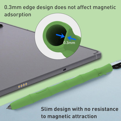 For Samsung Galaxy Tab S7/S7+/S8/S8+ LOVE MEI Bamboo Liquid Silicone Gel Stylus Pen Protective Case(Dark Green) by LOVE MEI