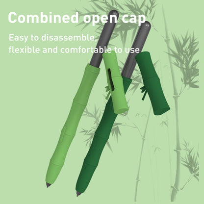 For Samsung Galaxy Tab S7/S7+/S8/S8+ LOVE MEI Bamboo Liquid Silicone Gel Stylus Pen Protective Case(Dark Green) by LOVE MEI