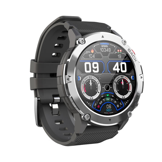 C21 1.32 inch HD Screen Smart Watch, Support Heart Rate Monitoring/Blood Oxygen Monitoring(Silver) by bashfashion