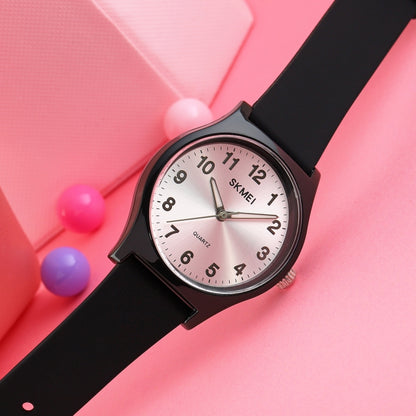 SKMEI 1760 Stainless Steel Buckle Silicone Strap Waterproof Quartz Watch(Purple Transparent) by SKMEI