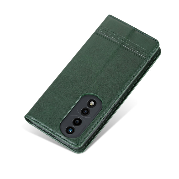 For Honor 70 AZNS Magnetic Calf Texture Flip Leather Phone Case(Dark Green) by AZNS