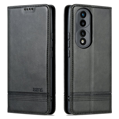 For Honor 70 AZNS Magnetic Calf Texture Flip Leather Phone Case(Black) by AZNS