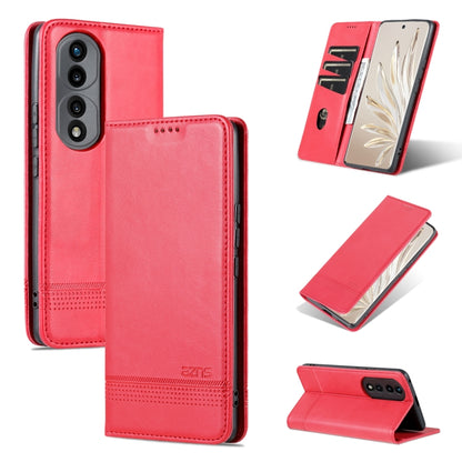 For Honor 70 AZNS Magnetic Calf Texture Flip Leather Phone Case(Red) by AZNS
