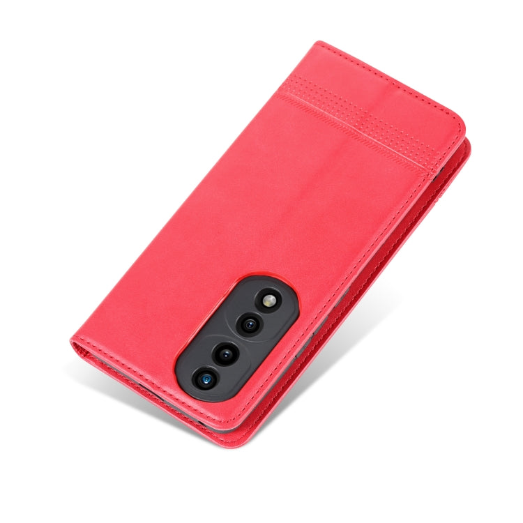 For Honor 70 AZNS Magnetic Calf Texture Flip Leather Phone Case(Red) by AZNS