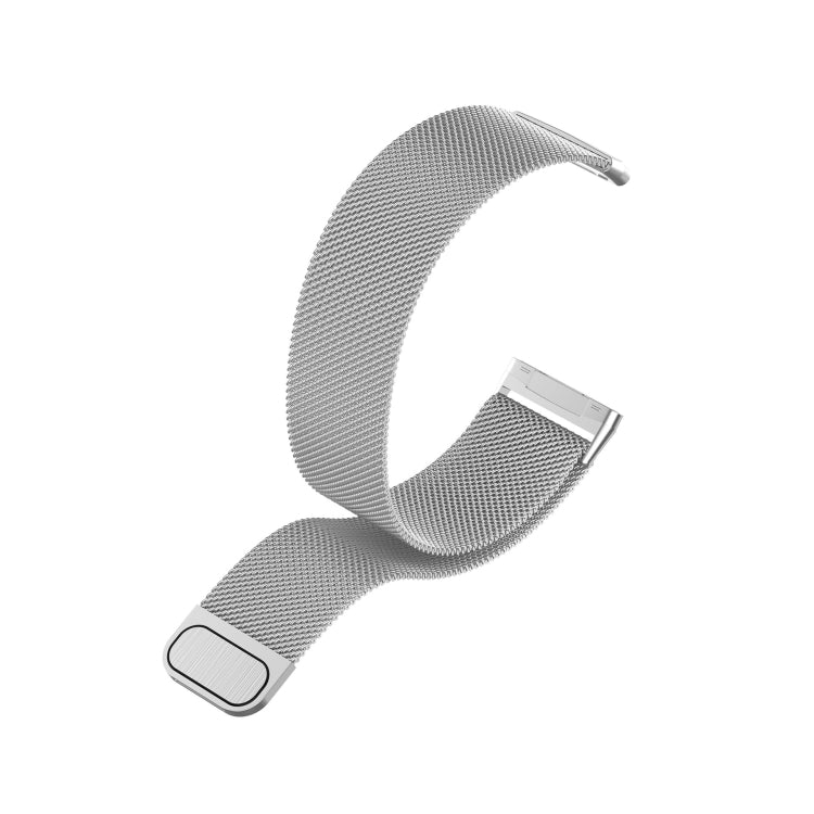 For Fitbit Versa 4 / 3 Milanese Magnetic Metal Weave Watchband, Large Size(Silver) by bashfashion