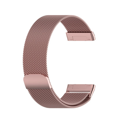 For Fitbit Versa 4 / 3 Milanese Magnetic Metal Weave Watchband, Large Size (Pink) by bashfashion