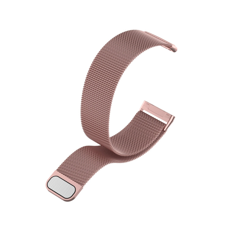 For Fitbit Versa 4 / 3 Milanese Magnetic Metal Weave Watchband, Large Size (Pink) by bashfashion