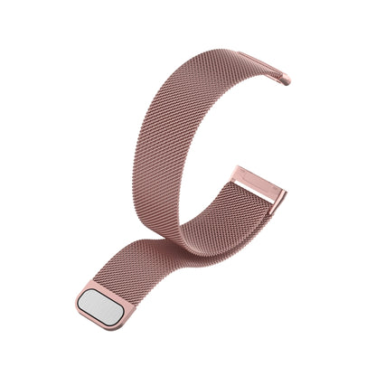 For Fitbit Versa 4 / 3 Milanese Magnetic Metal Weave Watchband, Large Size (Pink) by bashfashion