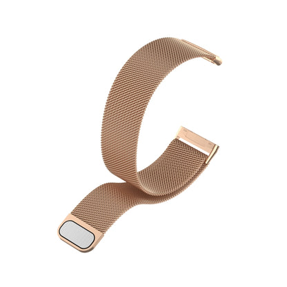 For Fitbit Versa 4 / 3 Milanese Magnetic Metal Weave Watchband, Large Size(Rose Gold) by bashfashion