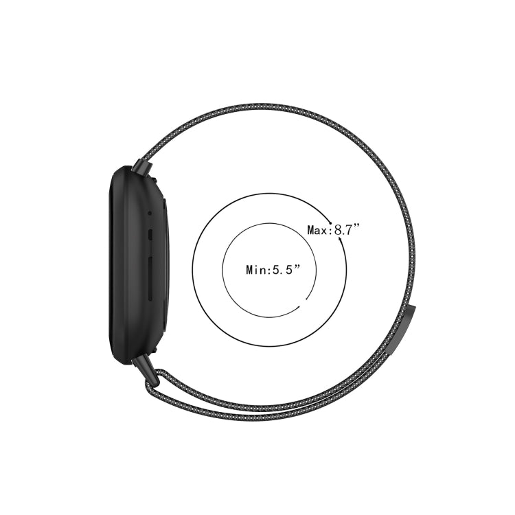 For Fitbit Versa 4 / 3 Milanese Magnetic Metal Weave Watchband, Large Size (Pink) by bashfashion