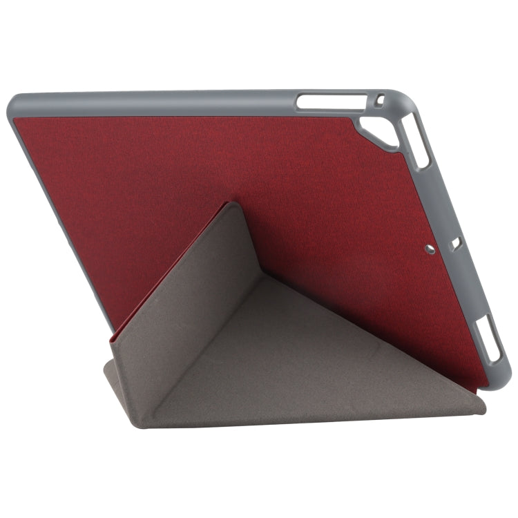 Mutural King Kong Series Deformation Holder Leather Tablet Case For iPad 9.7 2018 / 2017(Red) by Mutural