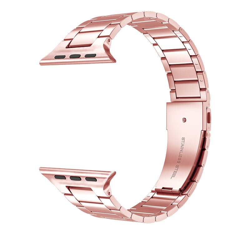 Small Waist Stainless Steel Watch Band For Apple Watch Series 9&8&7 41mm / SE 3&SE 2&6&SE&5&4 40mm / 3&2&1 38mm(Pink) by bashfashion